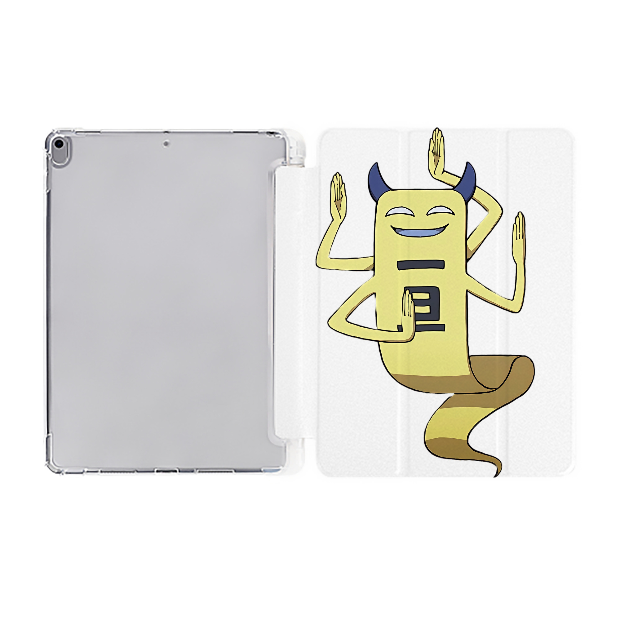 （画像用） 妖怪ウォッチ Yo-kai Watch IPad ケース ペン収納付き 三つ折りスタンド PUレザー×シリコン 対応機種9.5/10.5/10.9インチ